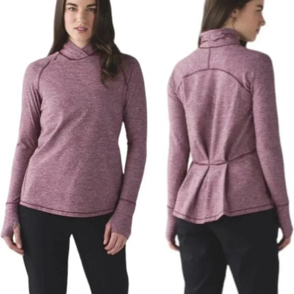 Lululemon Warm Your Core Long Sleeve Pleated Back Bordeaux Burgundy Small - Picture 1 of 16